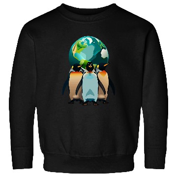 Discover Penguin Pet Earth Globe Environment Black Green Blue Orange Top Sweatshirts