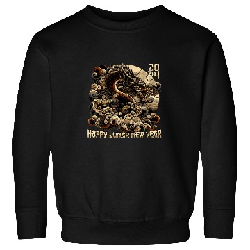 Discover Dragon Pet Retro Chinese Lunar New Year Sweatshirts