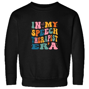 Discover In My Speech Therapist Era Retro Groovy SLP Therapists Sweatshirts