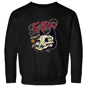 Discover Cat Skull Tattoo Sweatshirts
