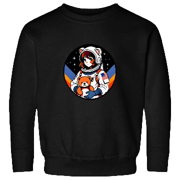 Discover Bear Pet Contemporary Astronaut Girl and Space Teddy Bear Pop Art Sweatshirts