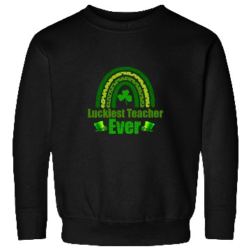 Discover Luckiest Teacher Ever rainbow St Patricks Day Teaching Sweatshirts