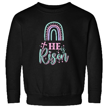 Discover Christian Jesus Easter Day He is Risen Rainbow Sweatshirts