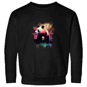 Discover Panda Pet Colorful Wilderness Nature Panda Reflection Sweatshirts