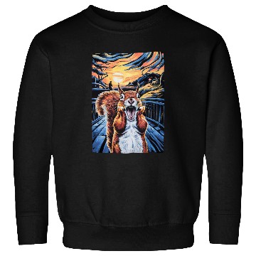Discover Squirrel Pet Expressionist Scream Squirrel Lovers Artistic Sweatshirts