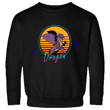 Discover Dragon Pet Retrowave 80s Dragon Rad Throwback 1980s Nostalgia Sweatshirts