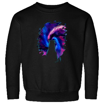 Discover Cosmic Cat Staring Into Outer Space Cat Lover Gift Sweatshirts