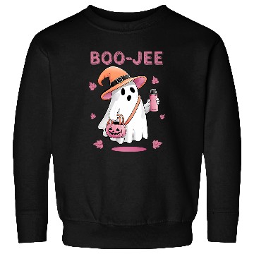 Discover Coffee Fun Boo Jee ghosts Drinking Coffee Spooky Pink Funny Halloween Sweatshirts