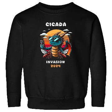 Discover Dragon Pet Selfie Cicada Invasion Insects Retro Sweatshirts