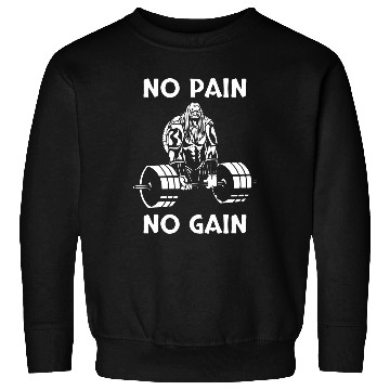 Discover Mens No Pain No Gain Viking Deadlift Workout Sweatshirts