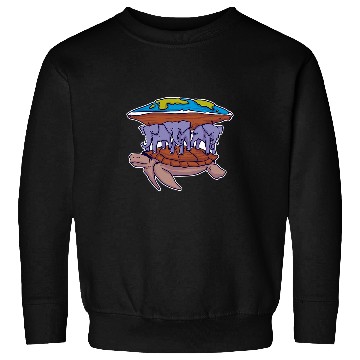 Discover Turtle Pet Flat Earth Turtle Funny Space Conspiracy Theory Sweatshirts