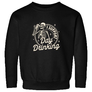 Discover Beer Fun Drinking Party Skeletons I Support Day Drinking Sweatshirts