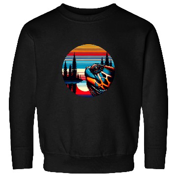 Discover Turtle Pet Box Turtle Sunset Retro Style 80s 70s Sweatshirts