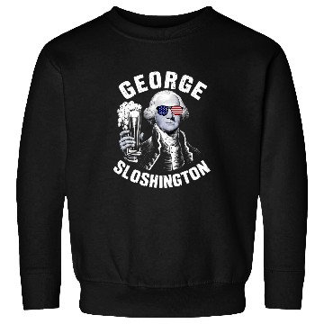 Discover Beer Fun George Sloshington President George Washington Drinking Beer Sweatshirts