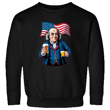 Discover Beer Fun Boozing Benjamin Franklin With Beer Mug Sweatshirts