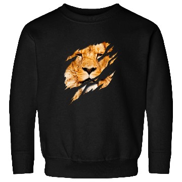 Discover Lion Pet Aesthetic Lion with Ripped Effect Sweatshirts
