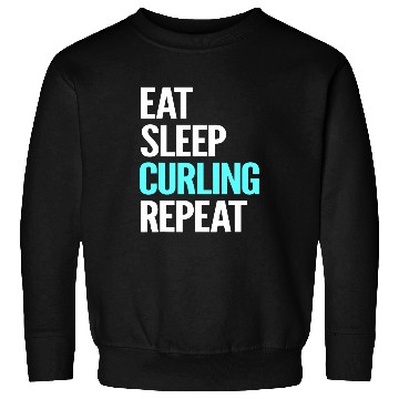 Discover Eat Sleep Curling Repeat Devoted Supporter Gift Sweatshirts
