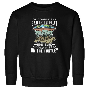 Discover Turtle Pet Flat Earth Turtle Design For Conspiracy Theorist Sweatshirts