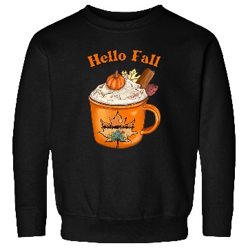 Discover Cute Fall Hello Fall Pumpkin Spice Fall Leaves Outdoors Sweatshirts