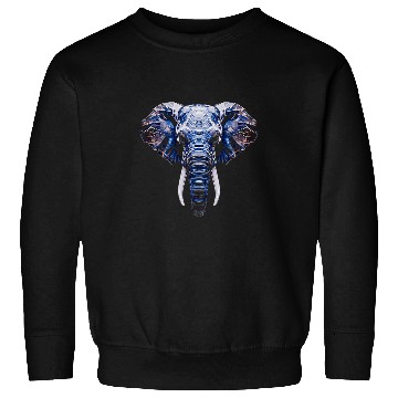 Discover Elephant Pet Polygon Animal Face Art Graphic Elephant Sweatshirts