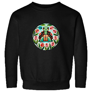 Discover Turtle Pet Box Turtle Buttercup Flowers Illustration Sweatshirts