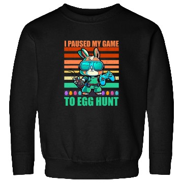 Discover I Paused My Game To Egg Hunt Funny Easter Day Video Game Boy Sweatshirts