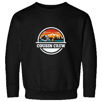 Discover Cousin Crew Camping Sunset Summer Camp Retro Matching Trip Sweatshirts