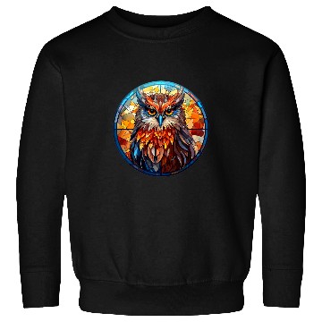 Discover Owl Pet Aesthetic Stained Glass Owl Sweatshirts
