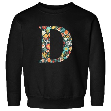 Discover initial monogram floral letter D colorful Garden flowers Sweatshirts