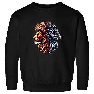 Discover Lion Pet Cool Half Lion Half Phoenix Bird Reborn Firebird Phoenix Sweatshirts
