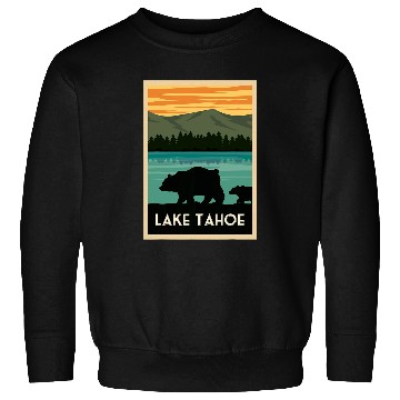 Discover Bear Pet Retro Lake Tahoe californias Outdoor Bear Silhouette Gifts Sweatshirts