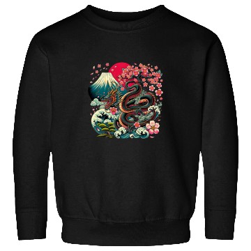 Discover Dragon Pet Tokyo Dragon Japanese Asian 80s Japan Dragon Retro Vintage Sweatshirts