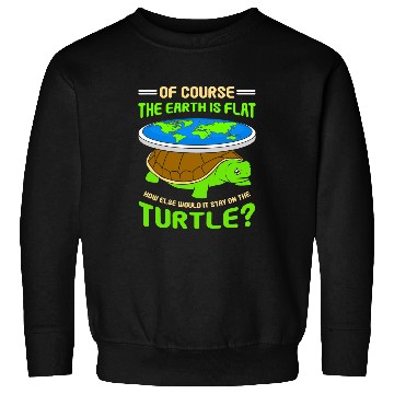 Discover Turtle Pet funny flat earth text design turtle earth Sweatshirts