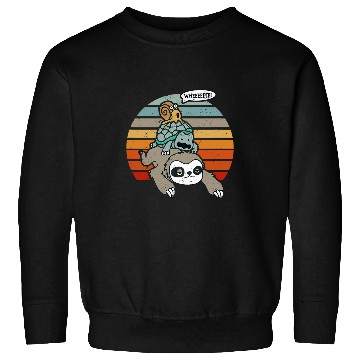 Discover Sloth Pet SLOWPOKE Sloth Turtle Snail Retro Sunset Cute Animals Sweatshirts