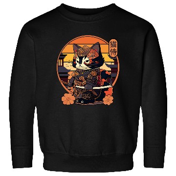 Discover Japanese Samurai Cat Tattoo Kawaii Ninja Cat 26 Sweatshirts