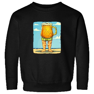 Discover Beer Fun walking Beer in Swim Trunks Costume Sweatshirts
