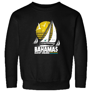 Discover Sloop Sailing Bahamas Regatta Sailboat Bahamian Flag Boating Sweatshirts