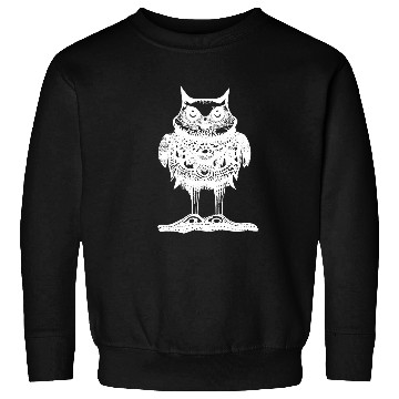 Discover Owl Pet Snowy White Barn Owl Illustration Sweatshirts