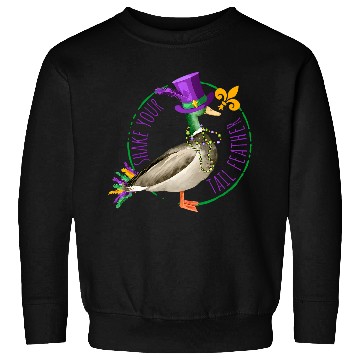 Discover Shake Your Tail Feather Mardi Gras Duck Hunting Sweatshirts