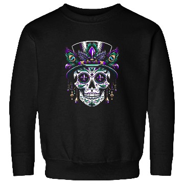 Discover Mardi Gras Skull Top Hat New Orleans Witch Doctor Voodoo 2 Sweatshirts
