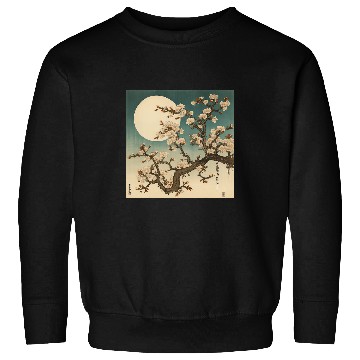 Discover Midnight Magic in a Blossoming Cherry Blossom Forest Sweatshirts