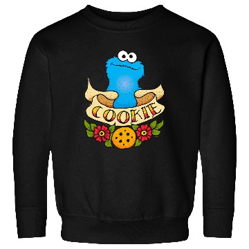 Discover Sesame Street Cookie Monster Cookie Tattoo Sweatshirts