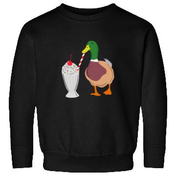 Discover Duck Pet Milkshake Duck Funny Cartoon Mallard Duck Graphic Sweatshirts