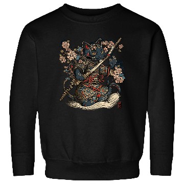 Discover Japanese Samurai Cat Tattoo vintages Kawaii Ninja Sweatshirts
