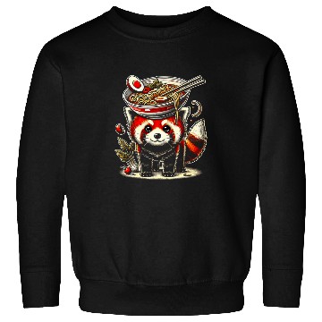 Discover Panda Pet Kawaii Red Panda Japan Food Ramen Pho Bo Funny Bowl Sweatshirts