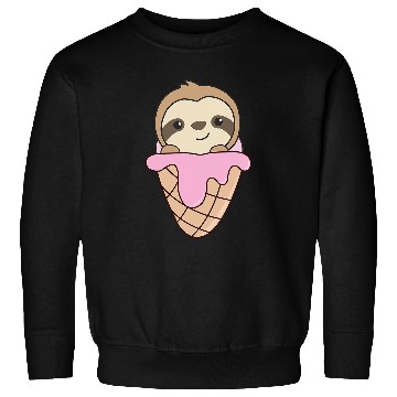 Discover Sloth Pet Strawberry Ice Cream Waffle Sweet Animals Sloth Sweatshirts