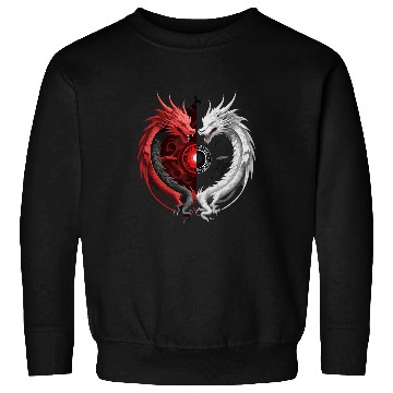 Discover Dragon Pet two dragons facing off dragon yingyang 1 Sweatshirts