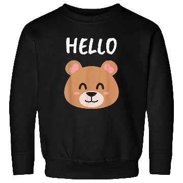 Discover Bear Pet Hello Teddy Bear Head Smiling Stuffed Animal Cuddle Snuggle Sweatshirts