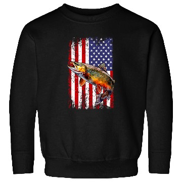 Discover Speckled Brook trout American flag Fishing Sweatshirts