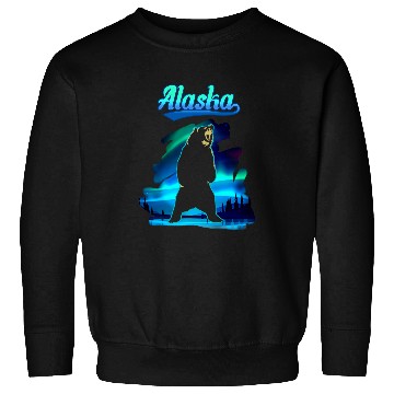 Discover Bear Pet Roaring Bear Alaska Northern Lights Aurora Sweatshirts